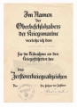 A 1943 War Badge Award Document to Mascinenobrgefreiten Johannes Gränitz of the Destroyer Torpedobootes 