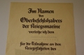 A 1943 War Badge Award Document to Mascinenobrgefreiten Johannes Gränitz of the Destroyer Torpedobootes 