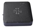 IRON CROSS FIRST CLASS 1939 MARKED L/12 IN CASE MAKER BY C.E. JUNCKER, BERLIN.