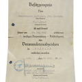 SS Police Division paper award with wound badge black.