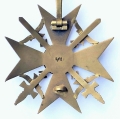 A Spanish Cross With Swords - Bronze Grade Marked L/11 Maker Wilhelm Deumer, Lüdenscheid.