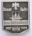 A 1937/38 WHW (Winter Relief Of The German People) Gau Düsseldorf Donation Badge