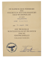 East Medal Award & Document To Obergefreiten