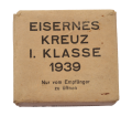 IRON CROSS FIRST CLASS 1939 MARKED 20 IN CARTON AND CASE BY C. F. ZIMMERMANN.