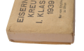 IRON CROSS FIRST CLASS 1939 MARKED 20 IN CARTON AND CASE BY C. F. ZIMMERMANN.