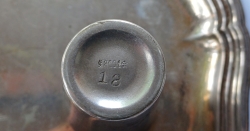 Silver plate of the 7th Infantry Regiment with silver glasses