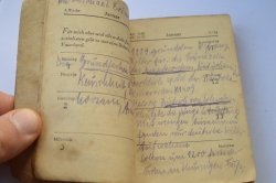 Set - Cover for Wehrmacht documents, wallet with coins, calendar with notes.