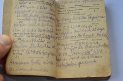 Set - Cover for Wehrmacht documents, wallet with coins, calendar with notes.