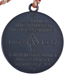 A 1937 12th German Singers League Gathering And Celebration Of The 75th Anniversary Of The League In Breslau Medal