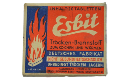 ESBIT FIELD STOVE (Esbit Feldkocher) with PACKAGED FUEL TABLETS BOX.