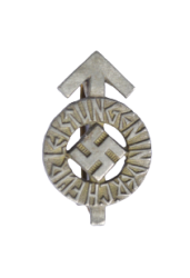 HJ Proficiency Badge miniature marked RZM M1/72 maker Fritz Zimmermann, Stuttgart.
