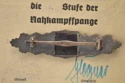 Close Combat Clasp Silver With Paper Award. 