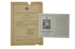 WW2 German Death Cards Two Brothers Night Fighter Pilot and SS Rottenführer.