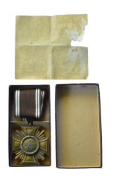 A Long Service Decoration, III Class For 10 Years With Case and paper award for doctor, By  Josef Hillebrand, Gablonz.