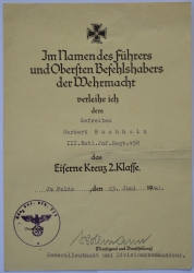 Set Paper Awards after Unteroffizier Herbert Buchholz.
