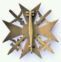 A Spanish Cross With Swords - Bronze Grade Marked L/11 Maker Wilhelm Deumer, Lüdenscheid.