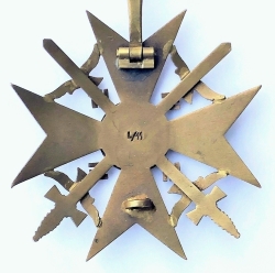 A Spanish Cross With Swords - Bronze Grade Marked L/11 Maker Wilhelm Deumer, Lüdenscheid.