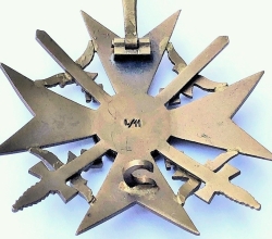 A Spanish Cross With Swords - Bronze Grade Marked L/11 Maker Wilhelm Deumer, Lüdenscheid.