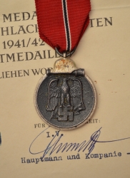 East Medal Award & Document To Obergefreiten
