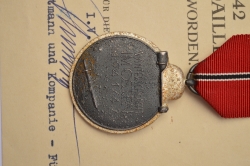 East Medal Award & Document To Obergefreiten