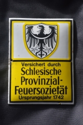  Enemal Sign, Plaque - Silesian Provincial Feuersozietät.