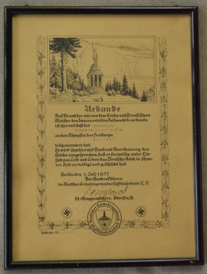 Germany, SS. A Freikorps Document Signed by SS Gruppenführer, Recipient of the PLM with Oak Leaves