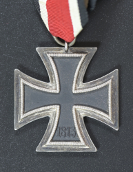 Set badges Iron Cross, War Merit Cross with swords and ribbon bar.