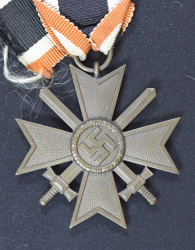 Set badges Iron Cross, War Merit Cross with swords and ribbon bar.