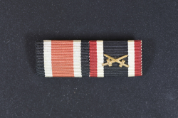 Set badges Iron Cross, War Merit Cross with swords and ribbon bar.