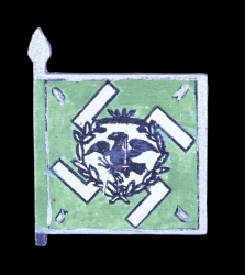 German Luftwaffe General Göring Regiment (Luftwaffe-Rgt. General Göring) Wooden Flag Tinnie