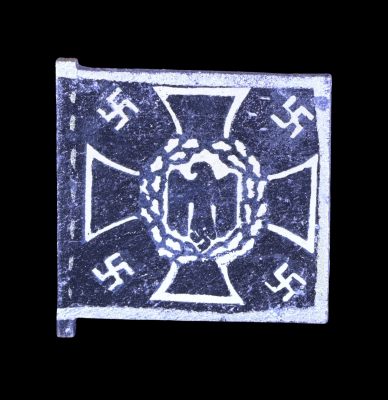 German Pioniere Troops Wooden Flag Tinnie
